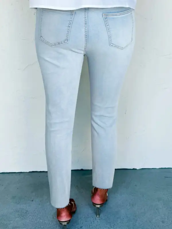 Mid Rise Ankle Length Distressed Skinny Denim Jeans