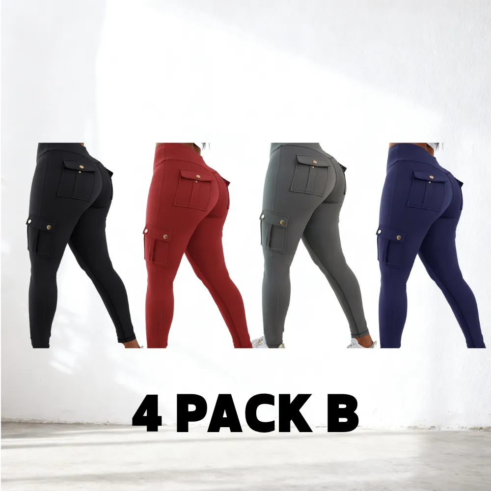 Women‘s Butt Lifting Leggings with Flap Pockets High Waist