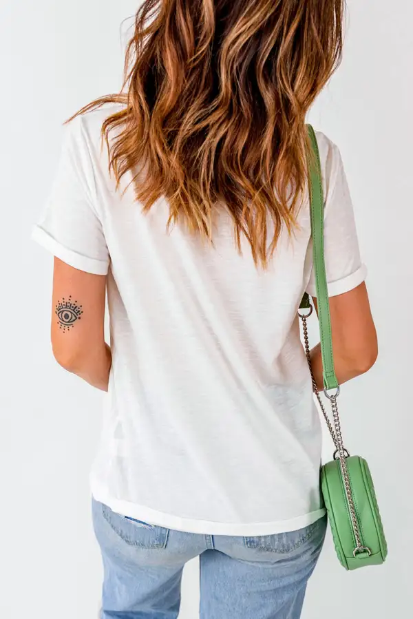 White Colorful Heart Shaped Print