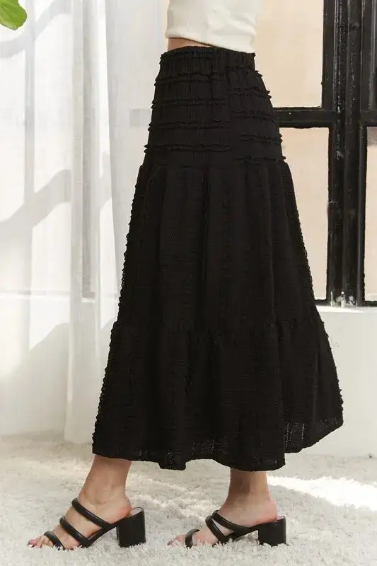 Cotton Blend Elastic Skirt