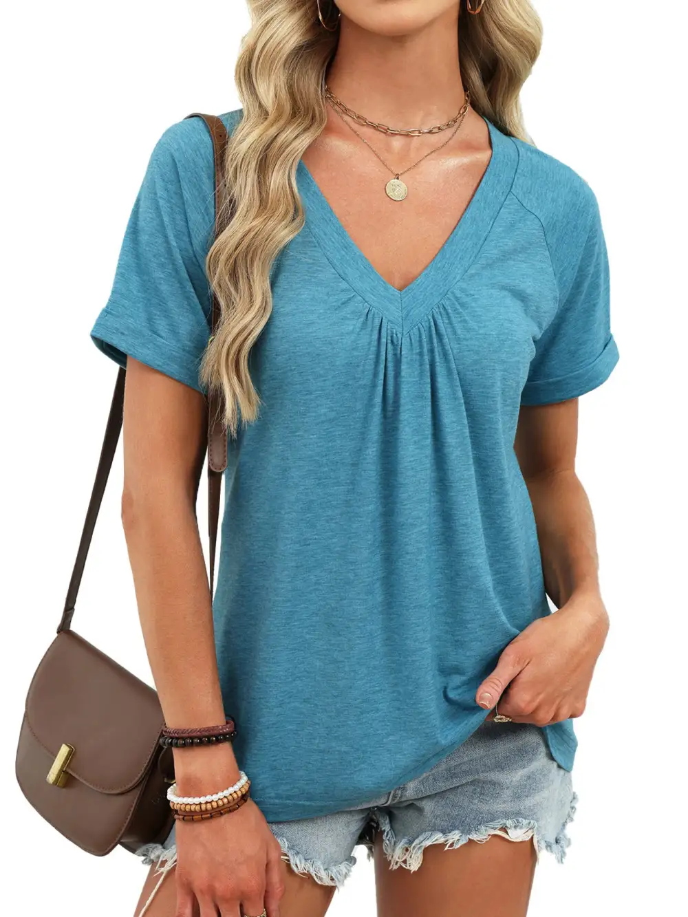 Modern Casual V-Neck Short Sleeve T-Shirt