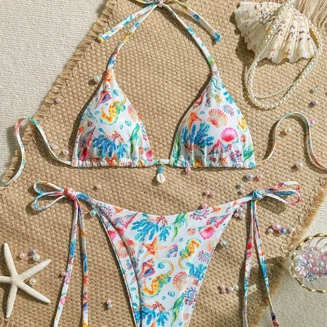 High Waist Bikini Set Floral Print Swimsuit
