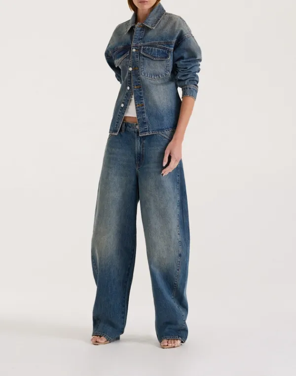 Heritage Indigo Wash Bowed Leg Jeans