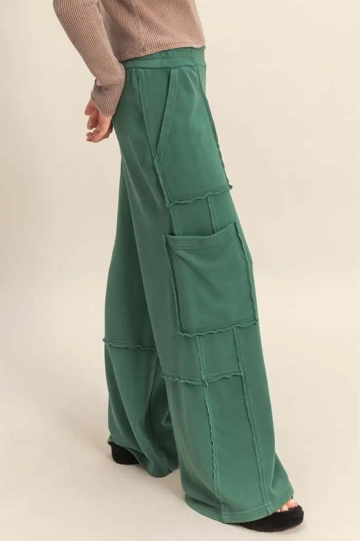 Roomy Relaxed Utility Casual Pants