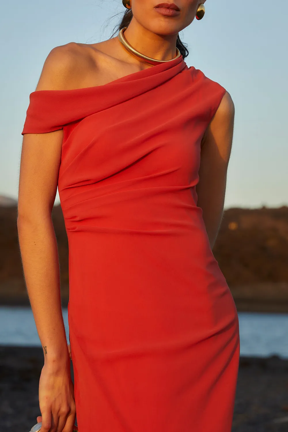 Women's off-shoulder Slim Fit Marguerite Dress