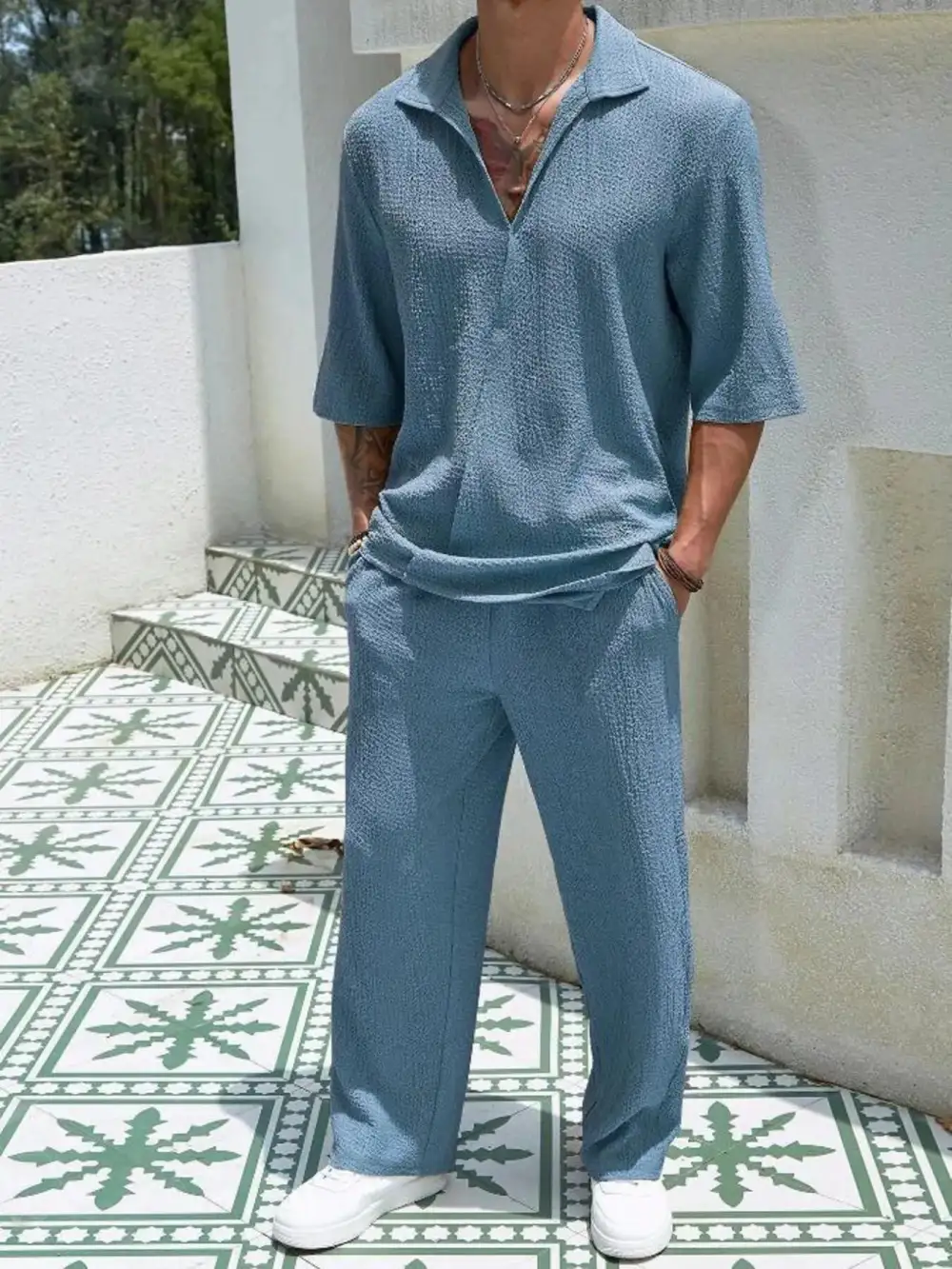 Half Sleeve Top and Pants Set