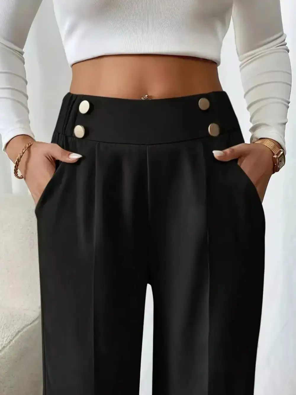 Full Size High Waisted Wide Leg Pants Plus Size
