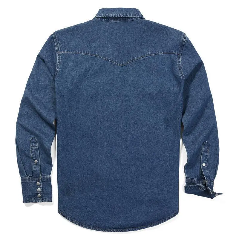 🔥SEPTEMBER  HOT-SALE 🔥Men's Long Sleeve Stone-Washed and Pre-Washed Denim Work Shirt