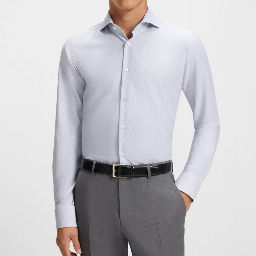 Contemporary Business Spread-Collar Men's Shirt