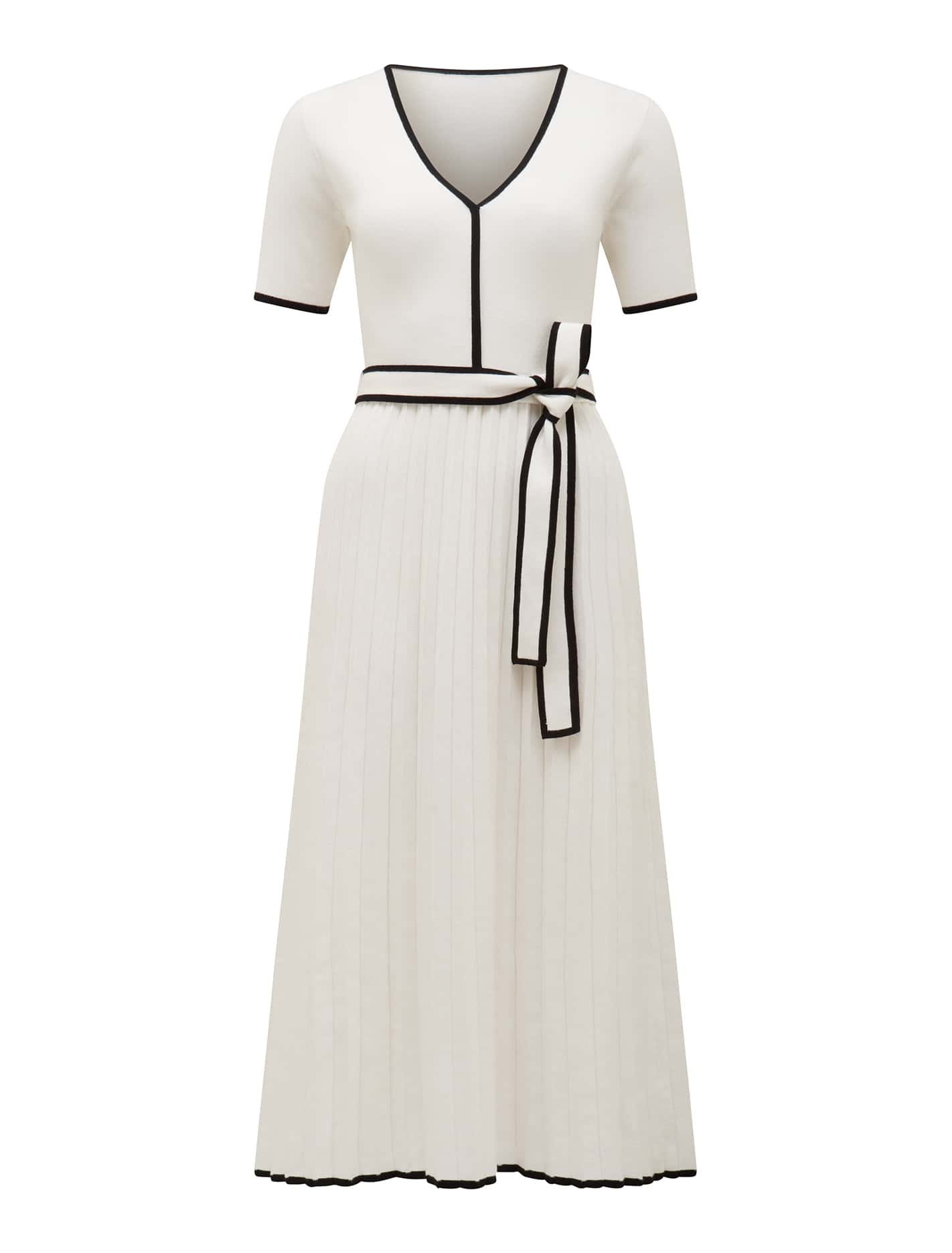 Tipped A Line Midi Dress