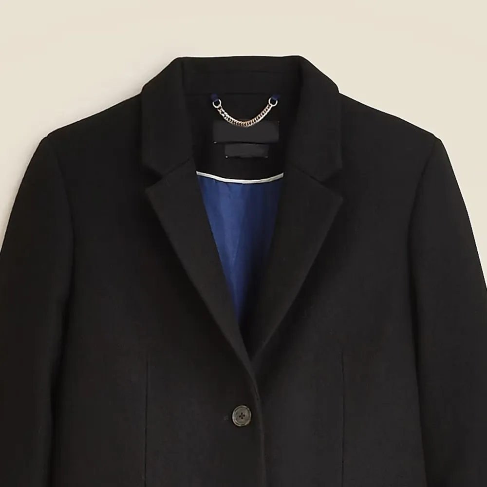 Lapel topcoat wool-blend