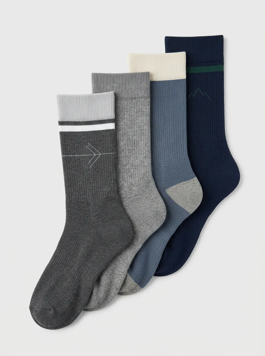 Crew Printed Men's Four Pair Socks
