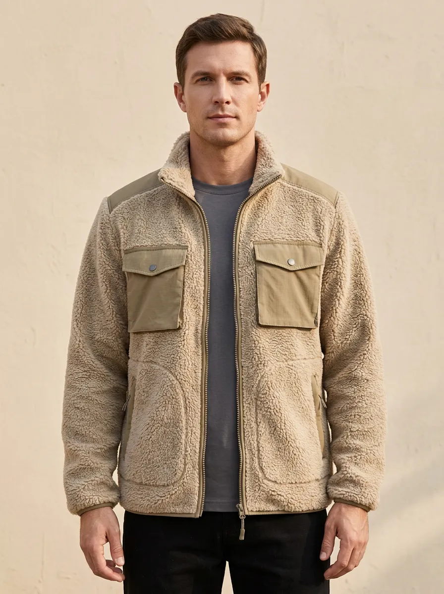 Sherpa Fleece Utility Jacket