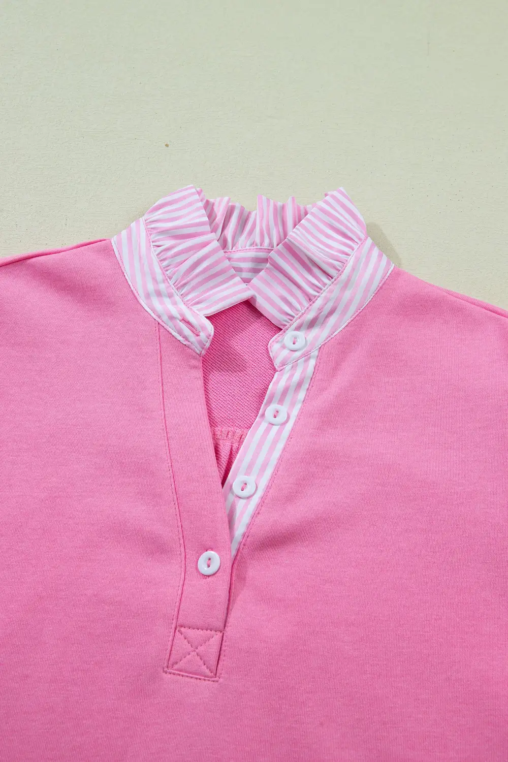 Striped Frilled Collared Blouse
