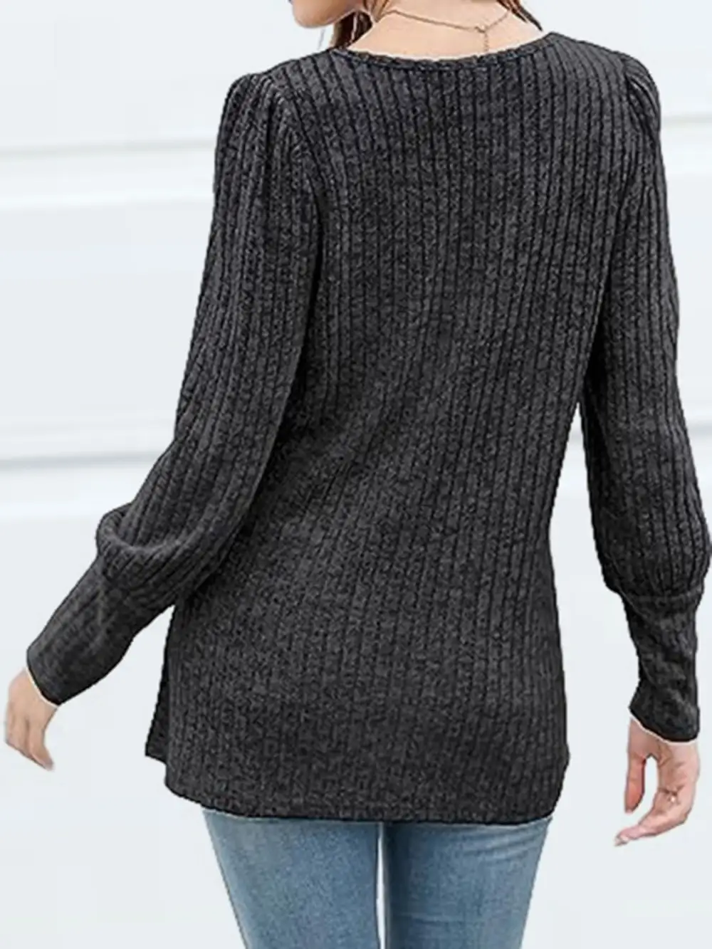 Button Front Square Neck Blouse