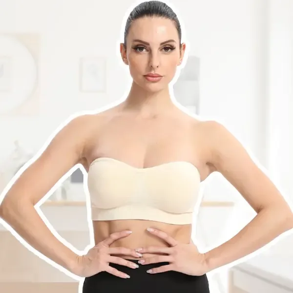 Women's Strapless Anti-Slip Silicone Pad Bandeau Bra