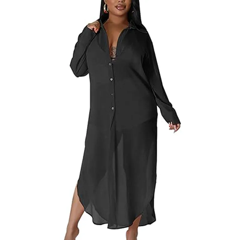 Women's Solid Color Button Front Shirt & Shorts Two-Piece Set