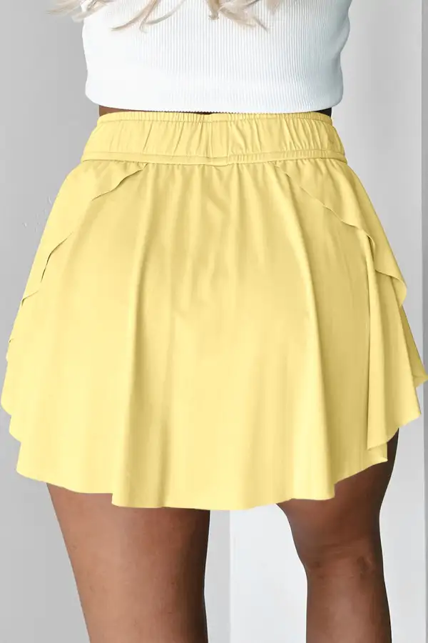 Drawstring Elastic Waist Skirt