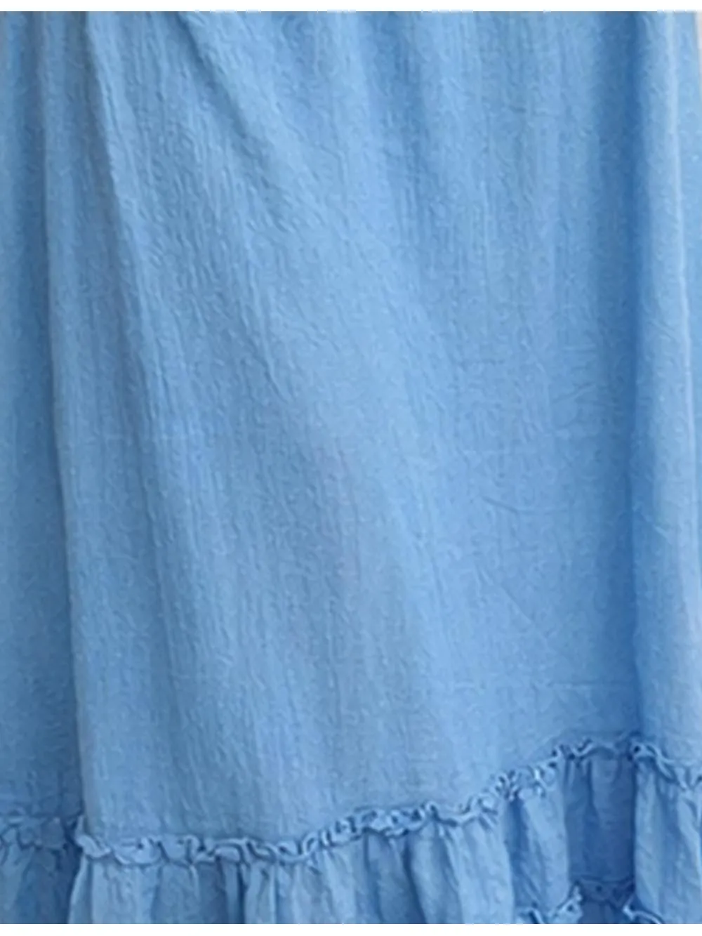 Solid Color Tiered Ruffle Hem Elastic Waist Maxi Skirt