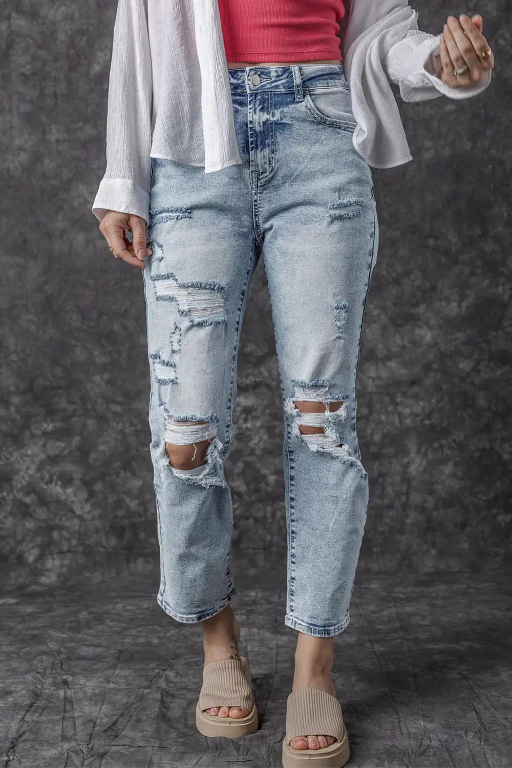 Airy Simple Denim Jeans