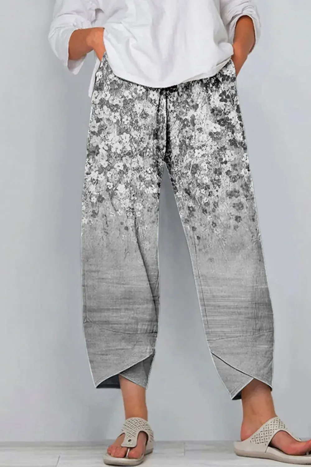 Women's Palazzo Floral Print Mid Waist Palazzo Pants