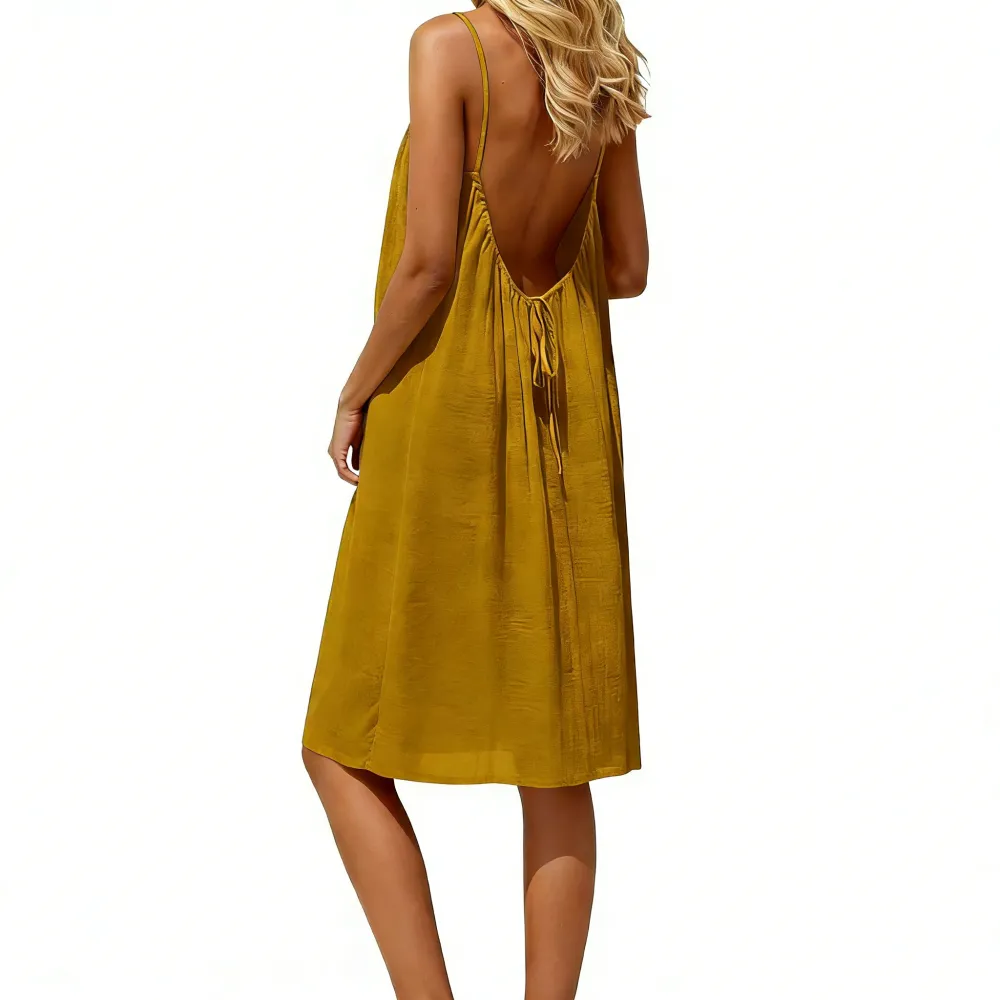 🔥Women's Solid-Color Spaghetti-Strap Loungewear Dress🔥8-Pack -Only $24