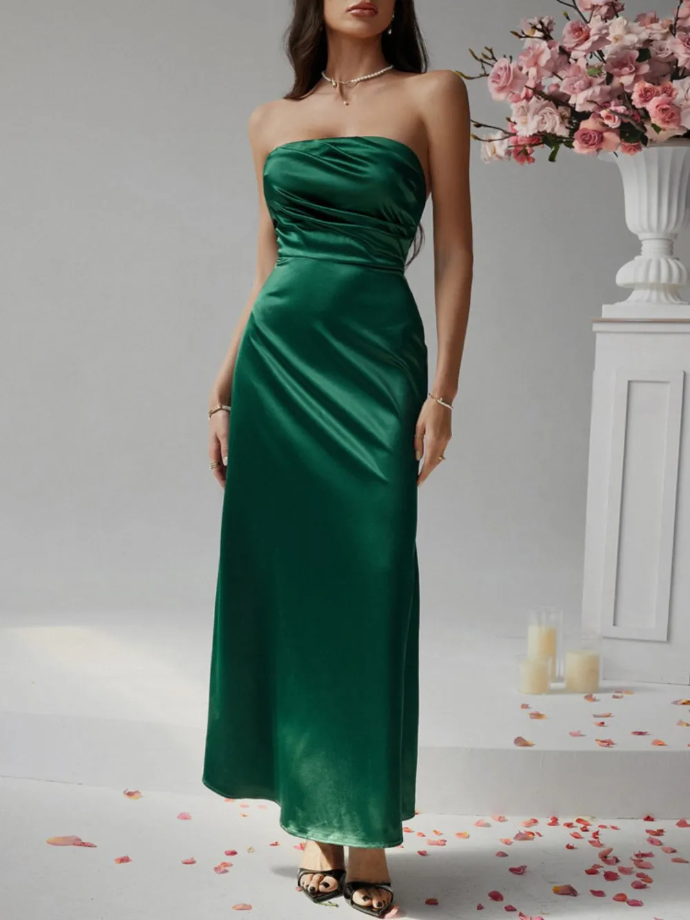 Classic Ruched Maxi Dress