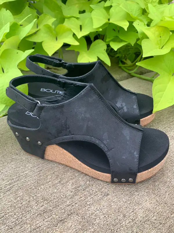 Metallic Wedge Sandals