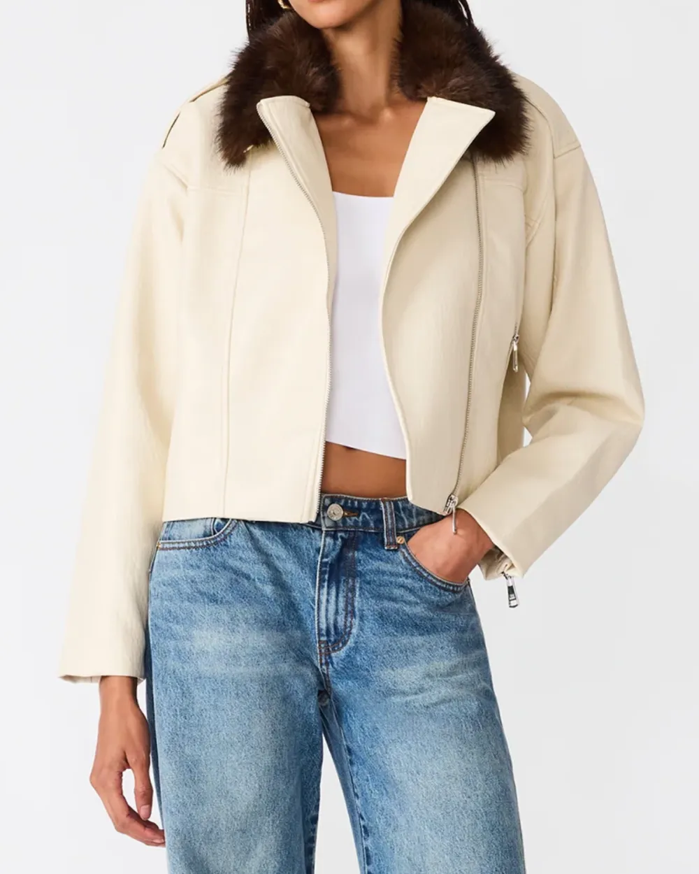 Faux Leather Utility Jacket