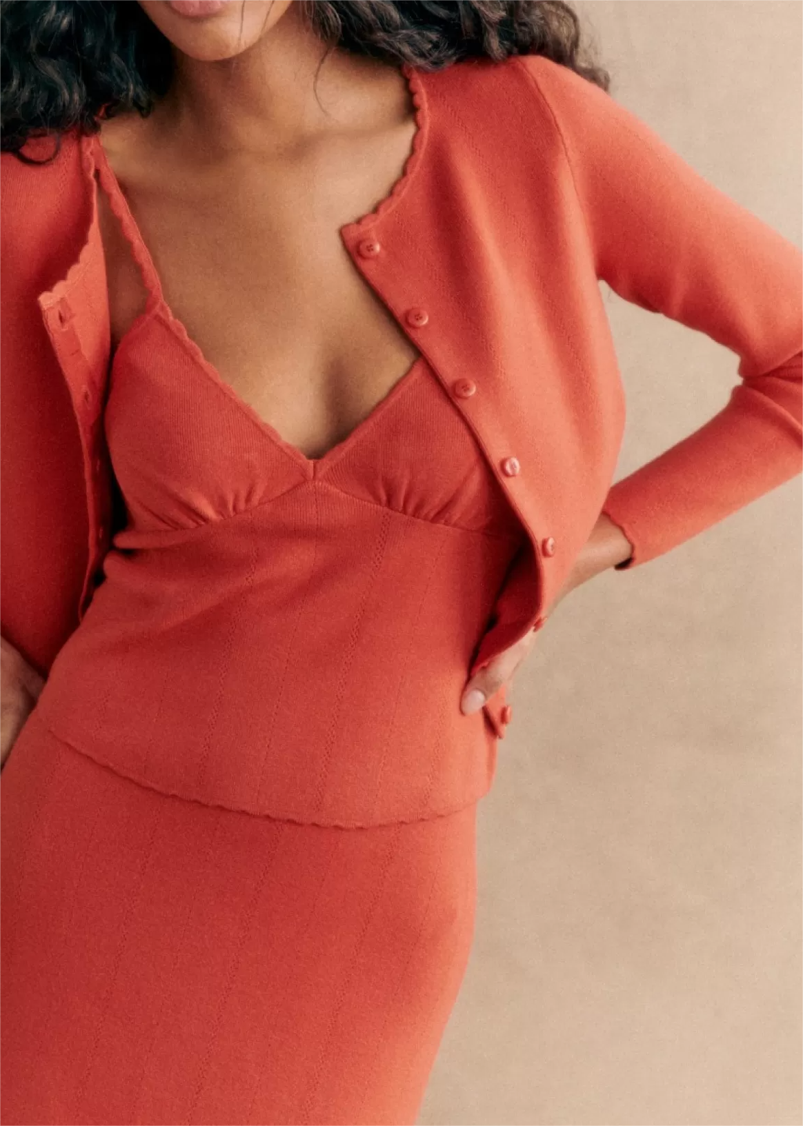 Long - Sleeve Green Knit Set