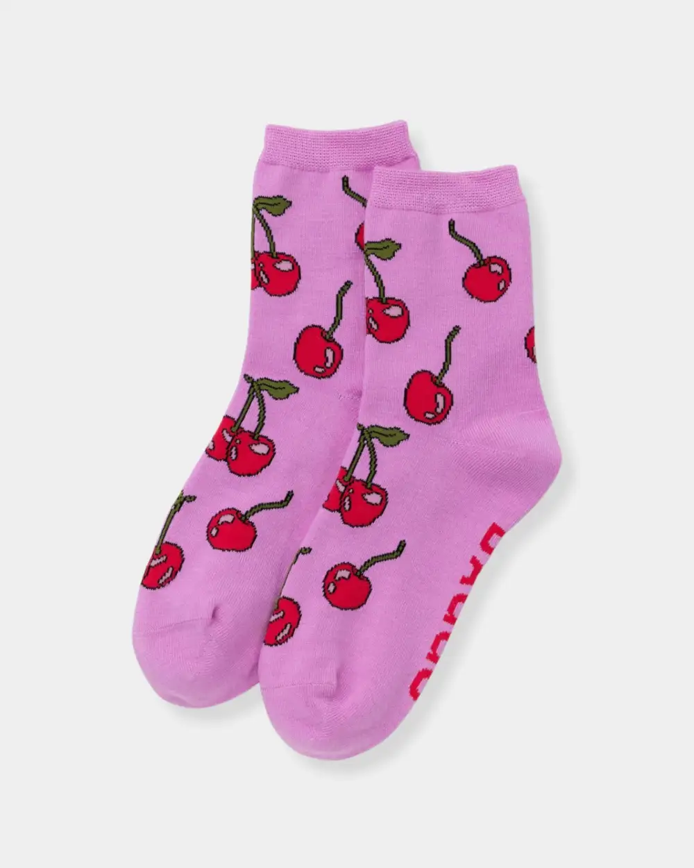 Cherry Pattern Crew Socks