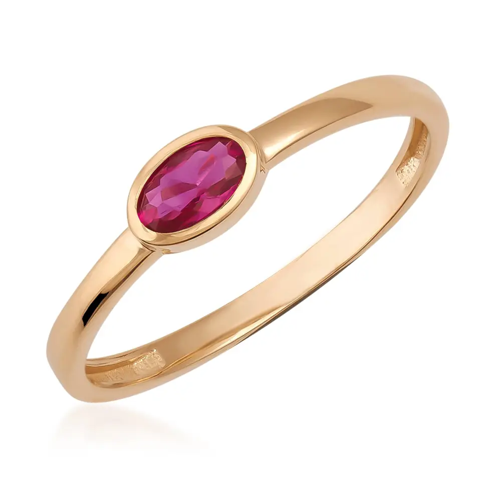 Simulated Ruby Oval Vintage Ring