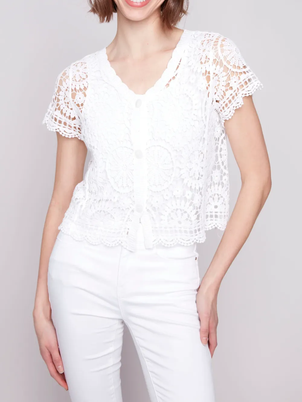Creative Lace Hollow Ladies Top