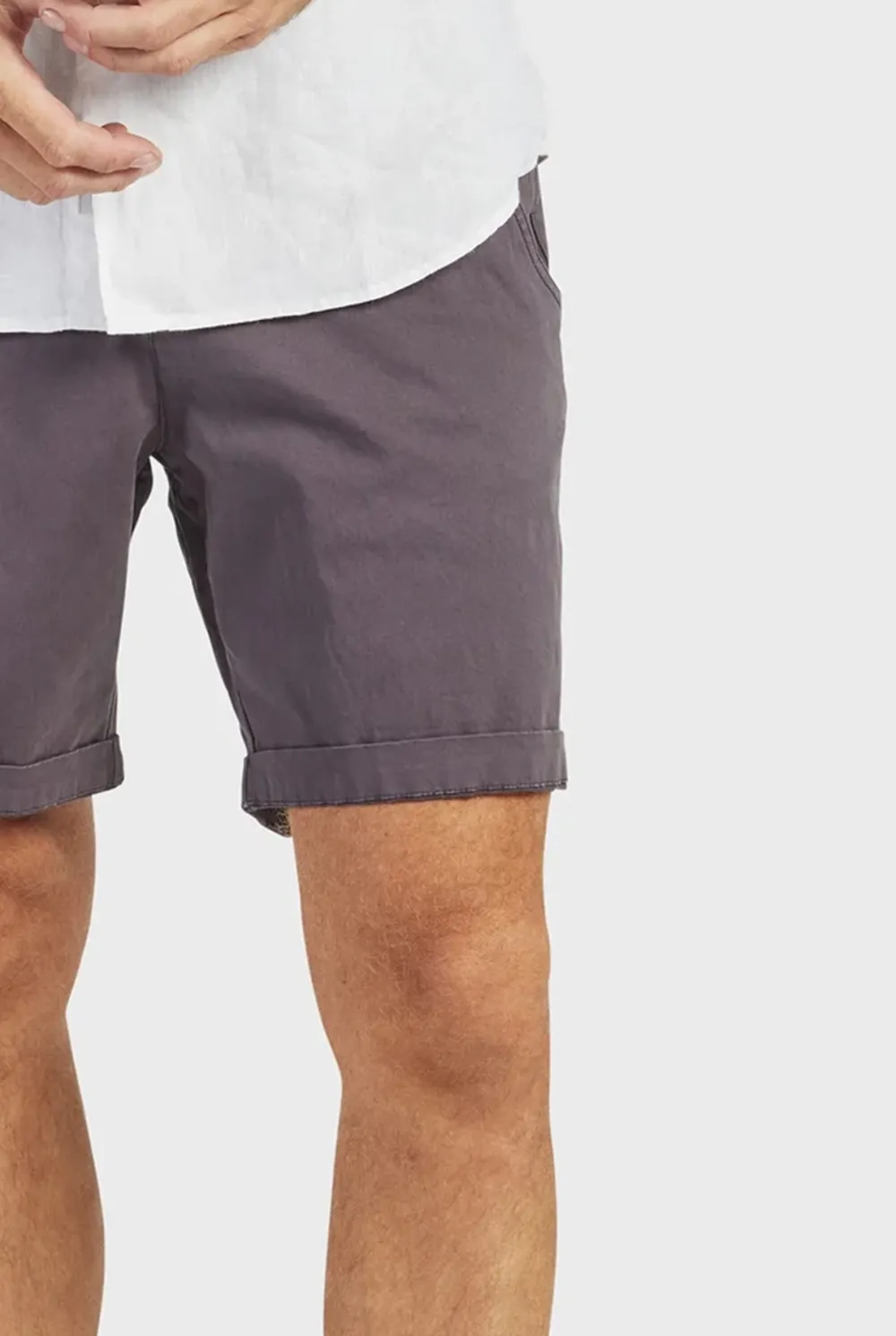 Charcoal Cotton Tailored Shorts