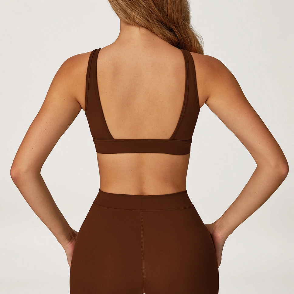 Deep V-Neck Sports Bra