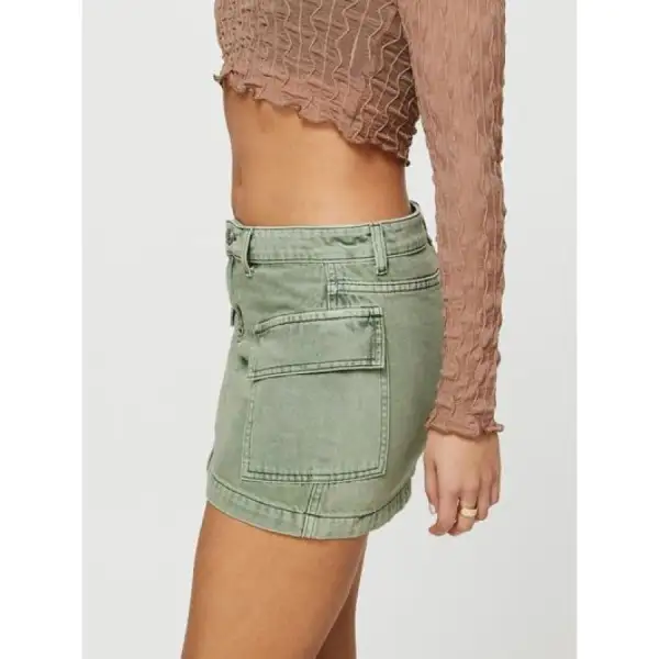 Mini Cargo Denim Skirt with Pockets