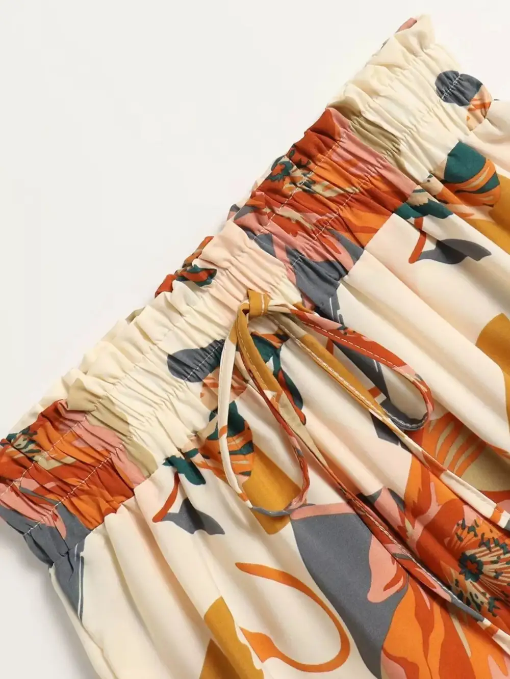 Full Size Print Tiered Ruffle Midi Skirt Plus Size
