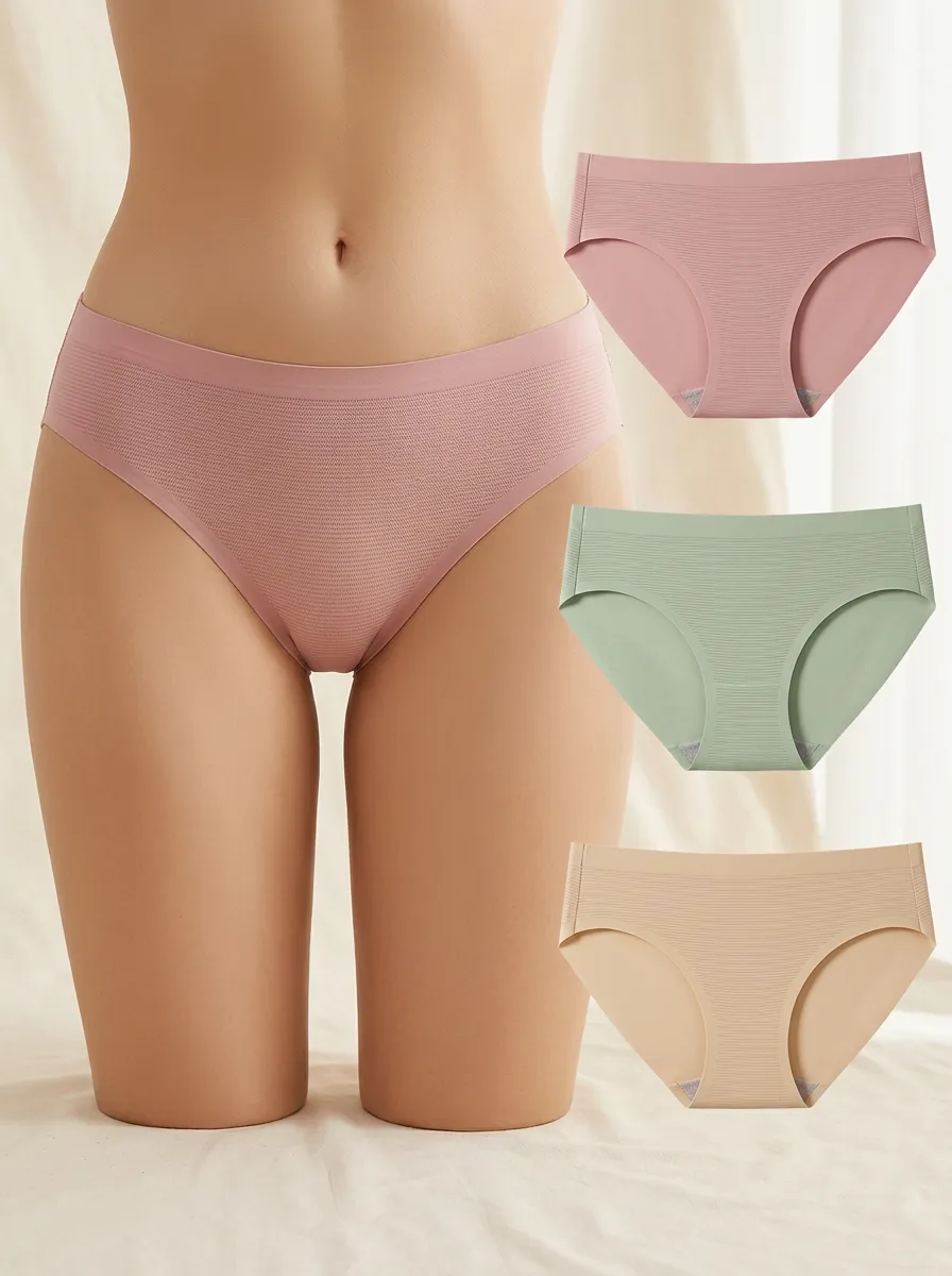 Women's Ribbed Seamless Three-Pack Panties