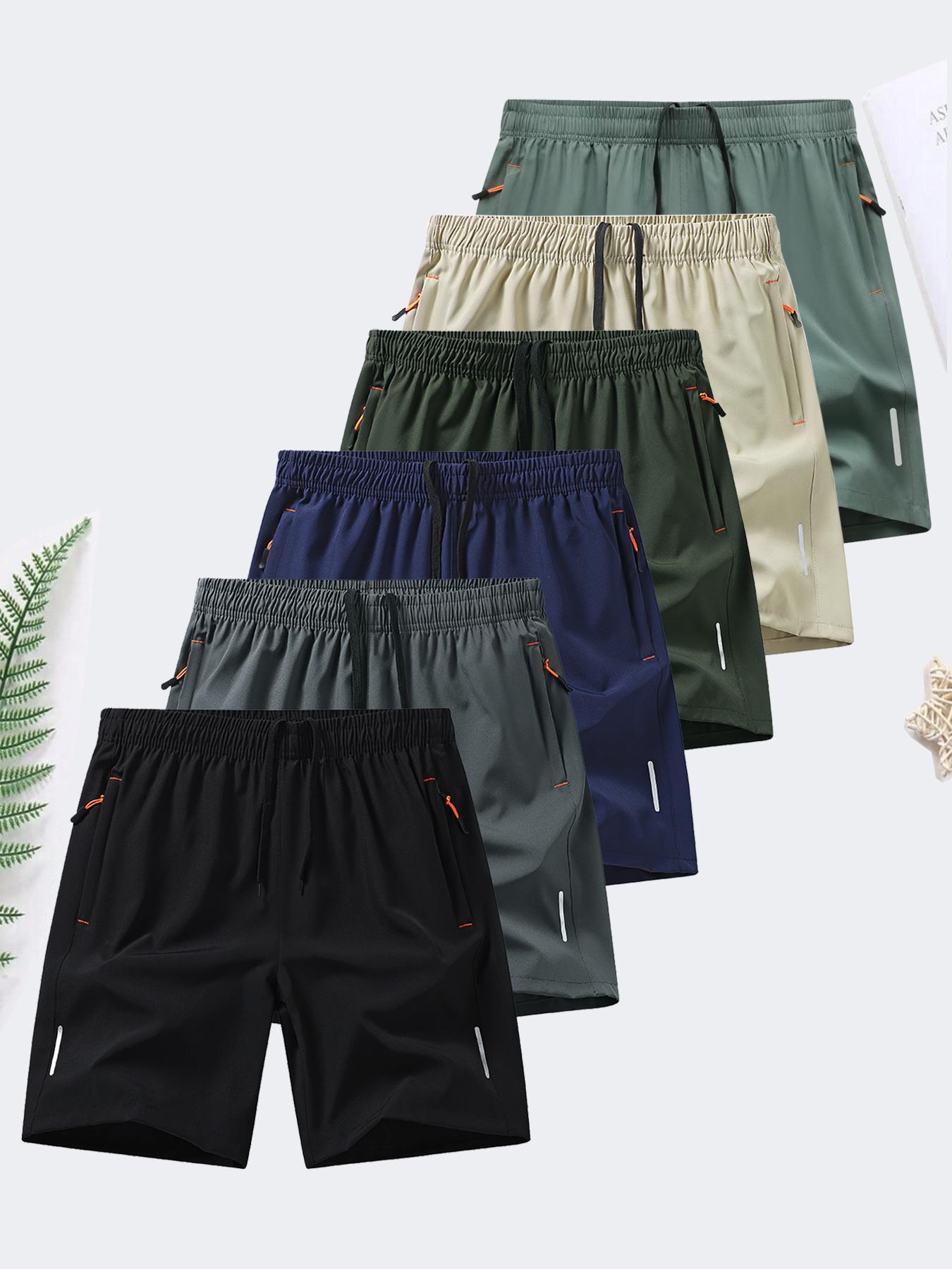 men’s zipper pocket shorts – summer ice silk beach shorts