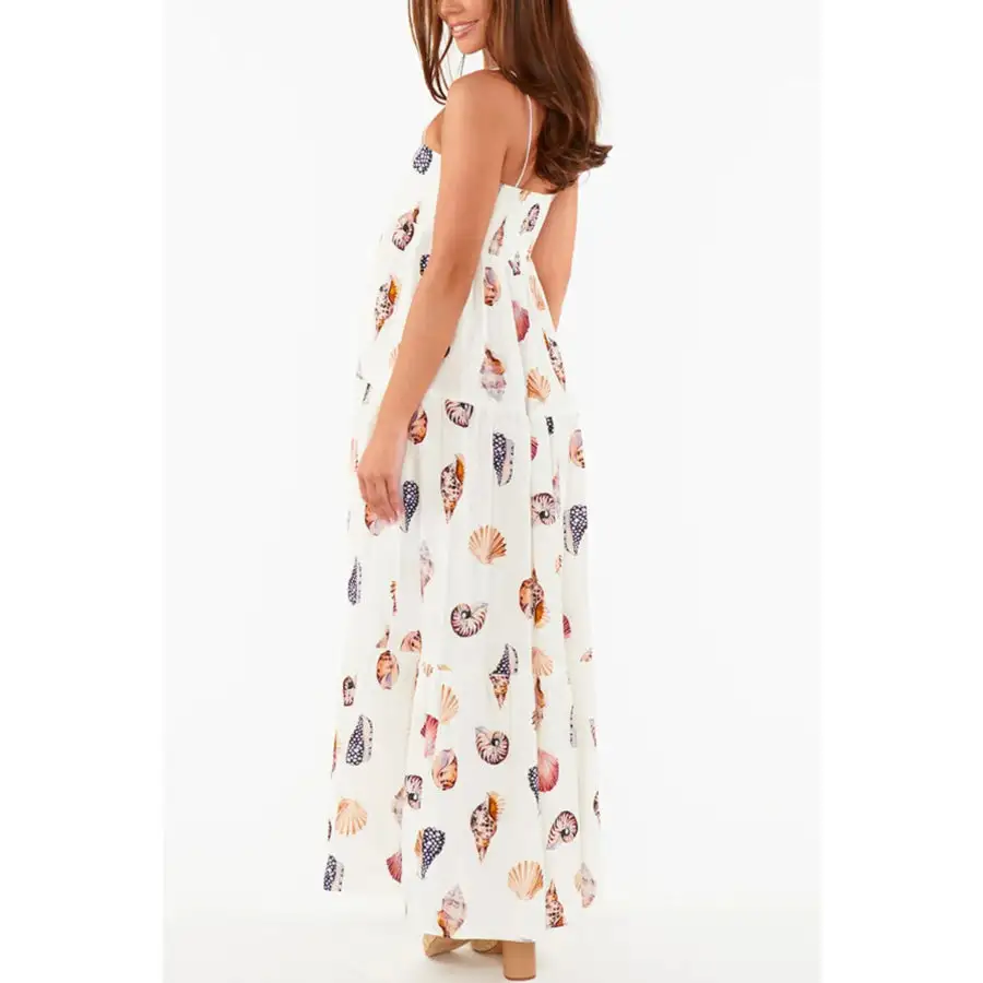 Relaxed Printed Square Neck Cami Maxi Dress