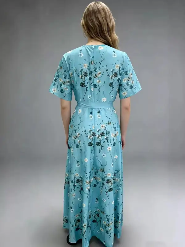 Floral Printed Wrap Maxi Dress