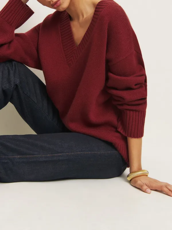 Classic V Neck Knit Sweater