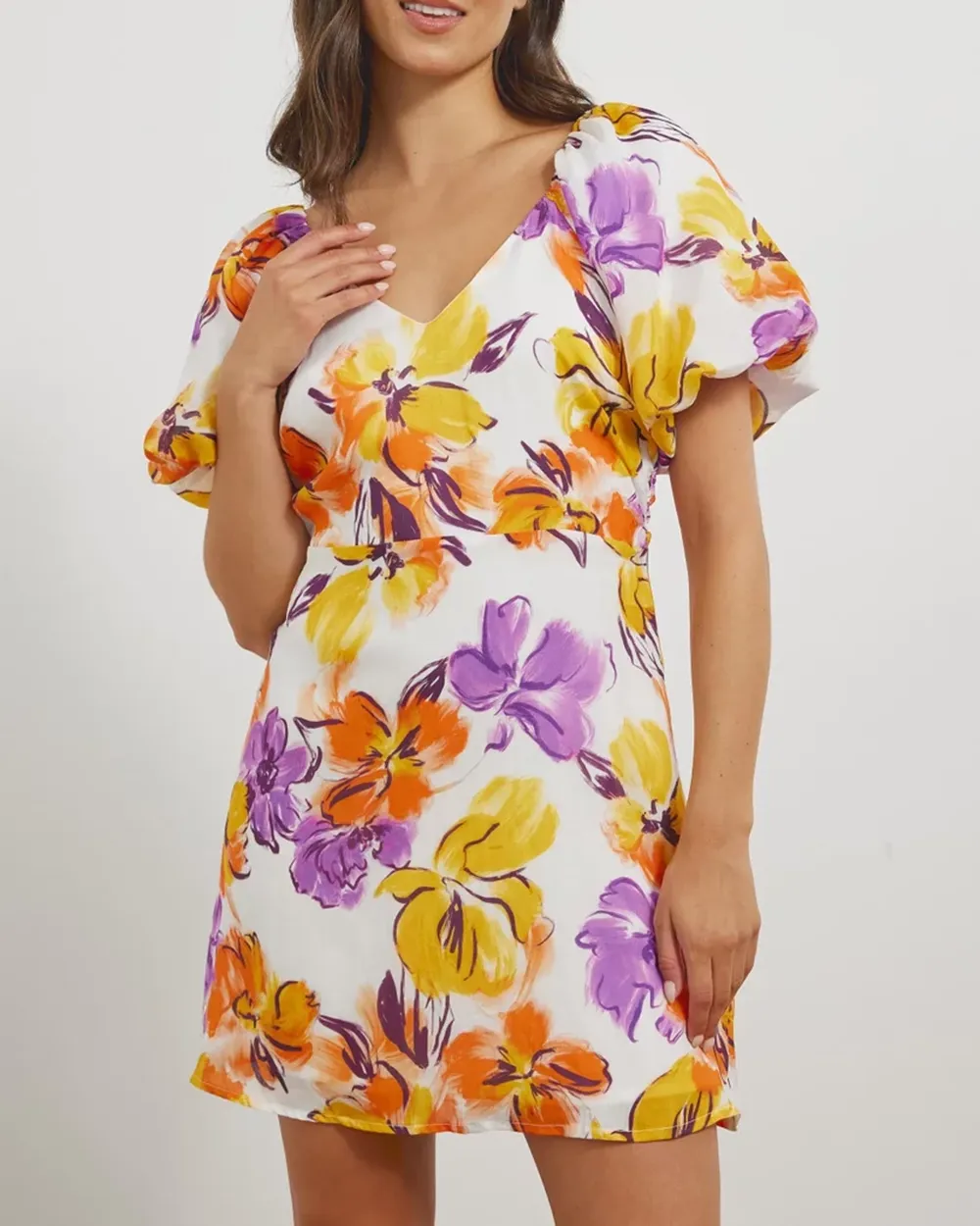 Linen Blend Mini Dress
