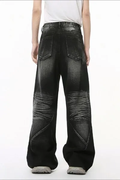 Easygoing Washed Stretch Straight Leg Jeans