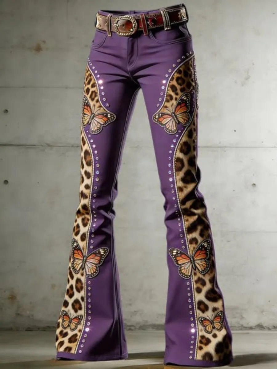 Women'S Retro Flower 250Th Anniversary Commemorative Casual Jeans