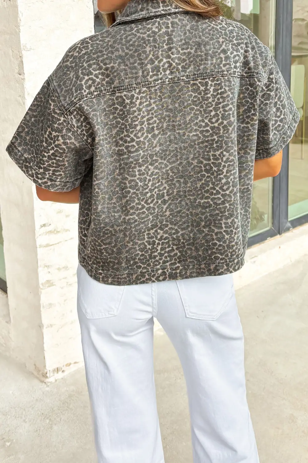 Short Sleeve Animal Print Casual Shirt