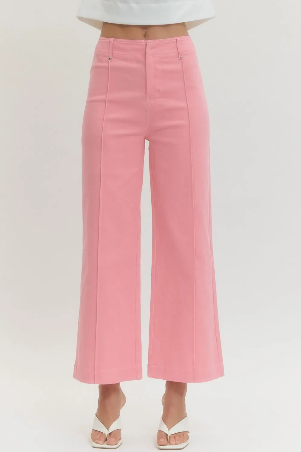 Woven Roomy Zip Casual Pants