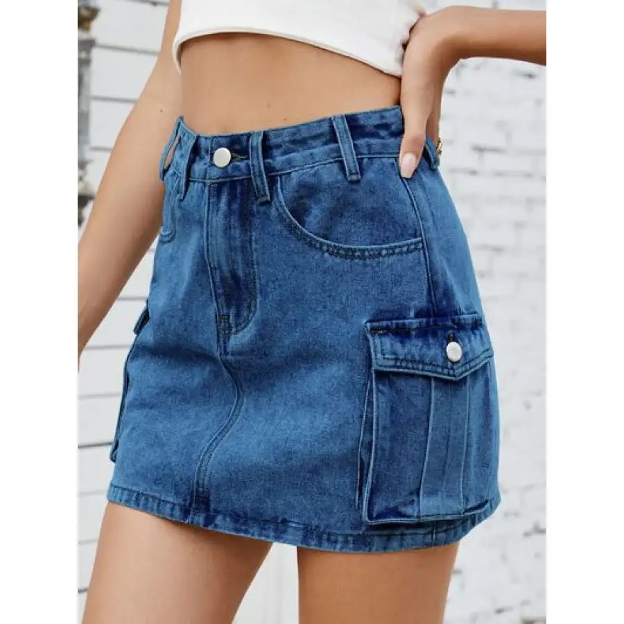 Cargo Denim Skirt