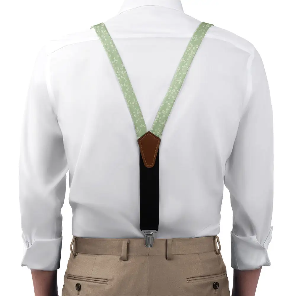 Floating Floral Pattern Suspenders