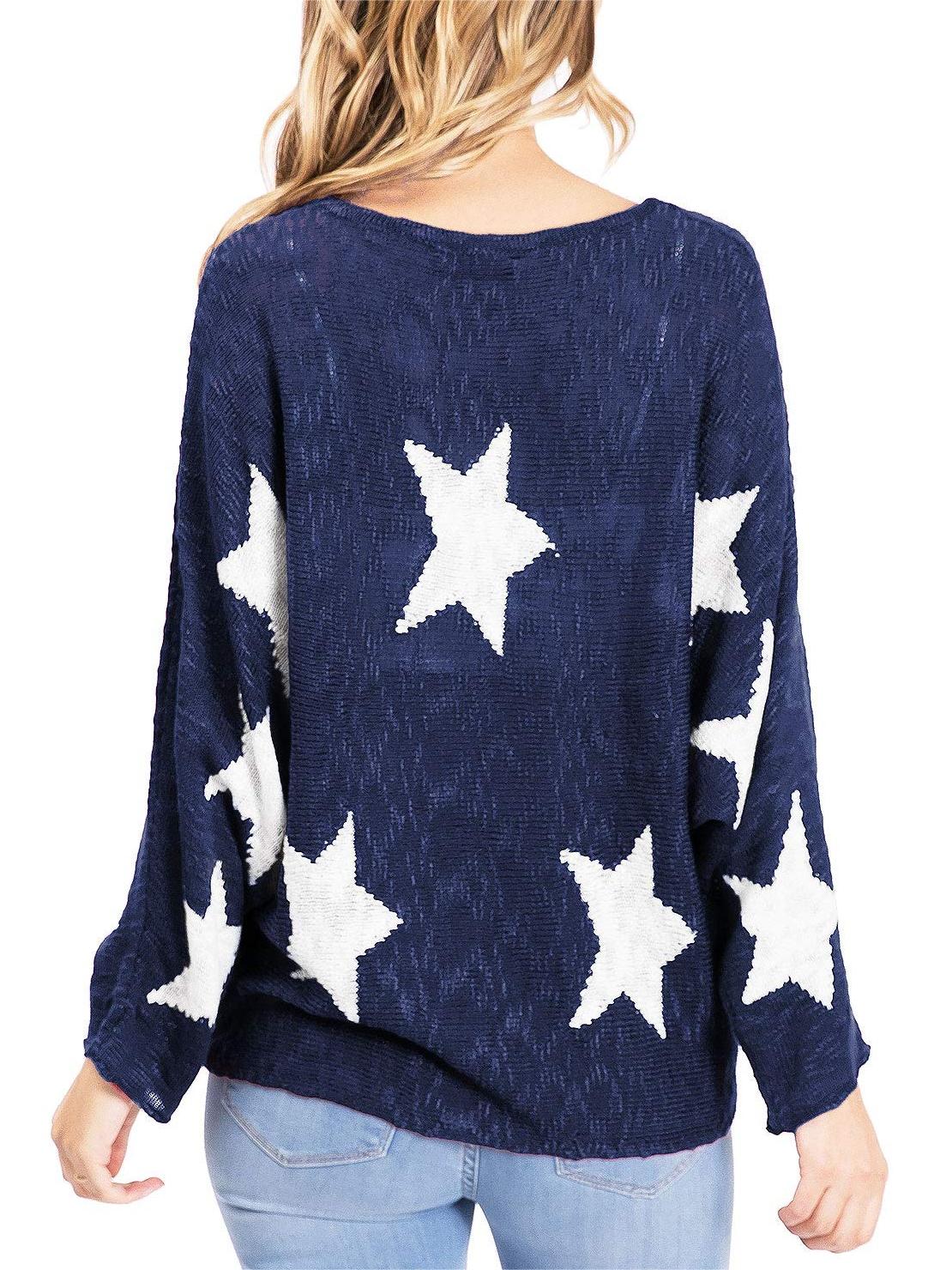 Maroon Star - Print Oversized Sweater